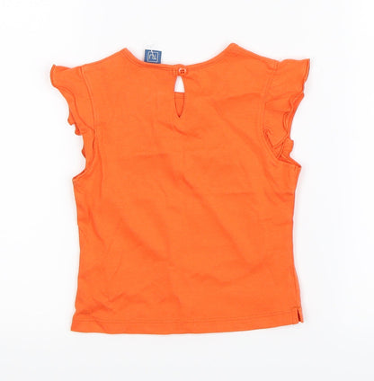 Back view of Tu girls’ orange basic tank, size 18-24, months