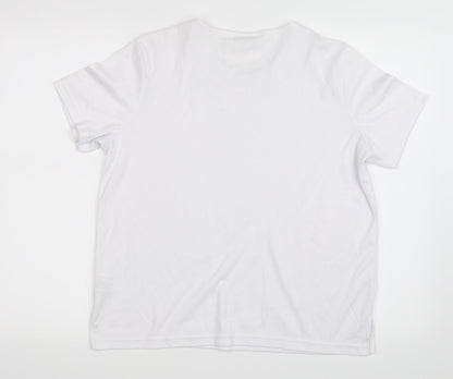 Back view of Elizabeth Scott women’s white basic t-shirt, size S