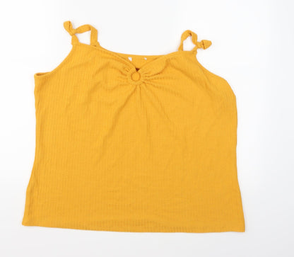 Additional front view of Matalan women’s yellow camisole tank, size UK 18
