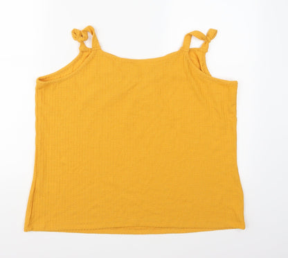 Back view of Matalan women’s yellow camisole tank, size UK 18