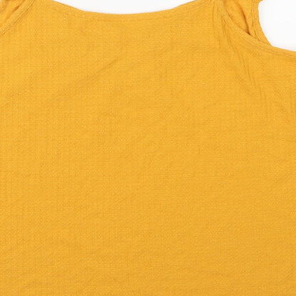 Brand and care label for Matalan women’s yellow camisole tank, size UK 18