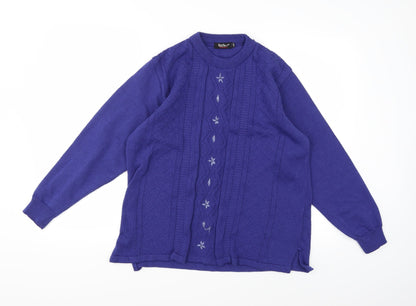 Additional front view of Reflect women’s blue knit jumper, size L
