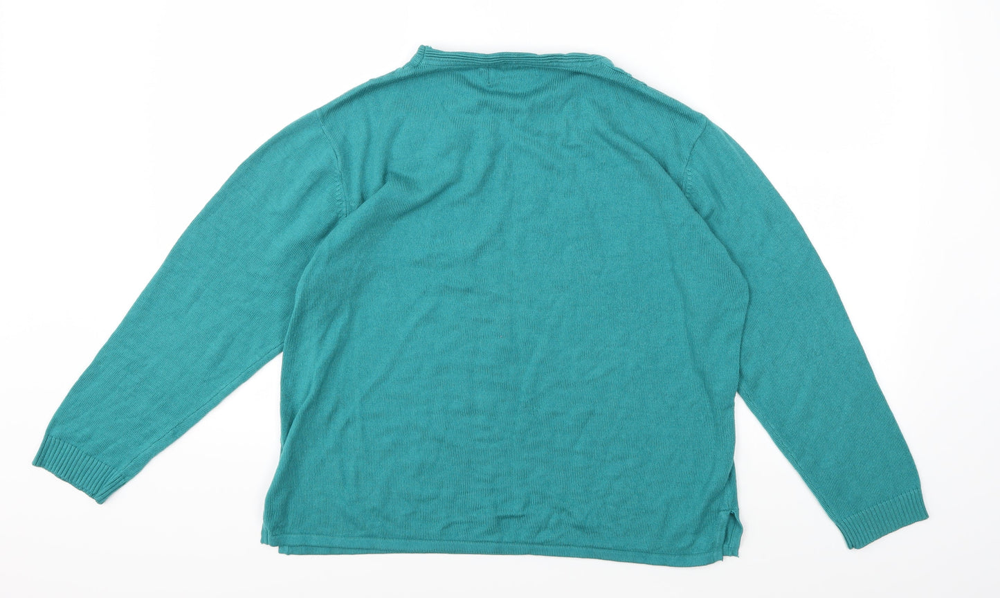 Reflect Womens Green  Knit Pullover Jumper Size L
