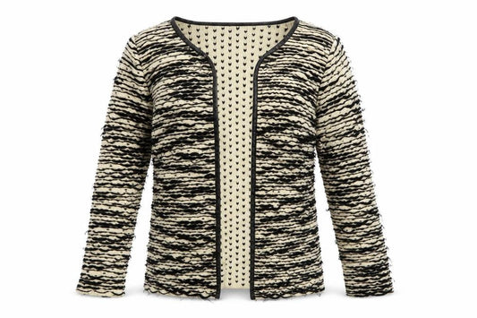 Boohoo Womens Beige Striped Knit Cardigan Jumper Size S
