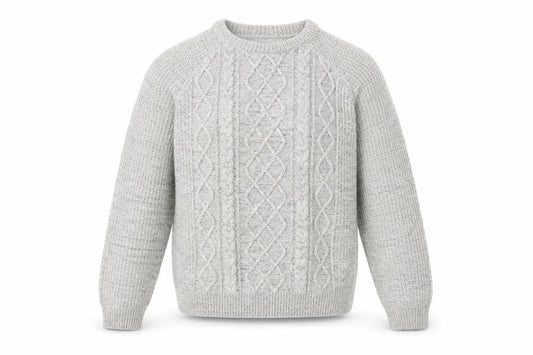 Front view of Cedarwood State men’s grey knit jumper, size S