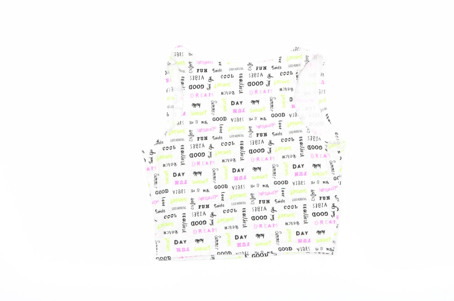 Primark Womens White   Cropped Tank Size XS  - slogan