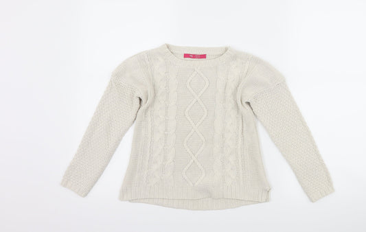 Primark Girls Ivory   Pullover Jumper Size 8-9 Years