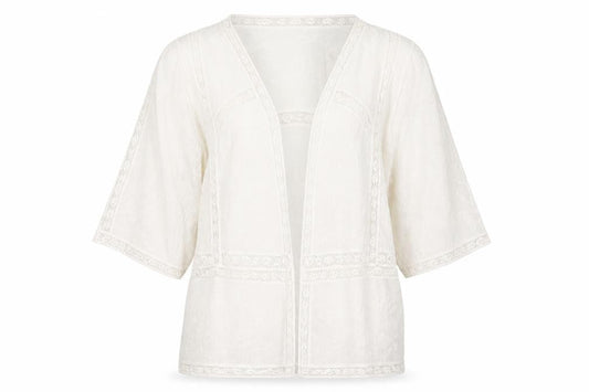 Front view of New Look women’s white cardigan jumper, size S