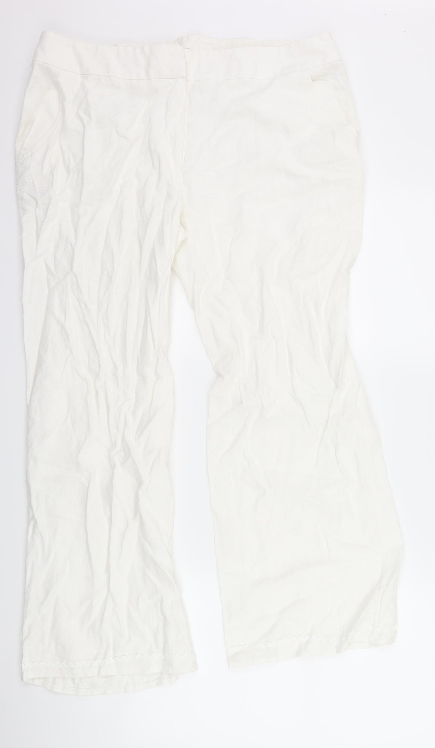 Marks and Spencer Womens White   Trousers  Size 36 L28 in