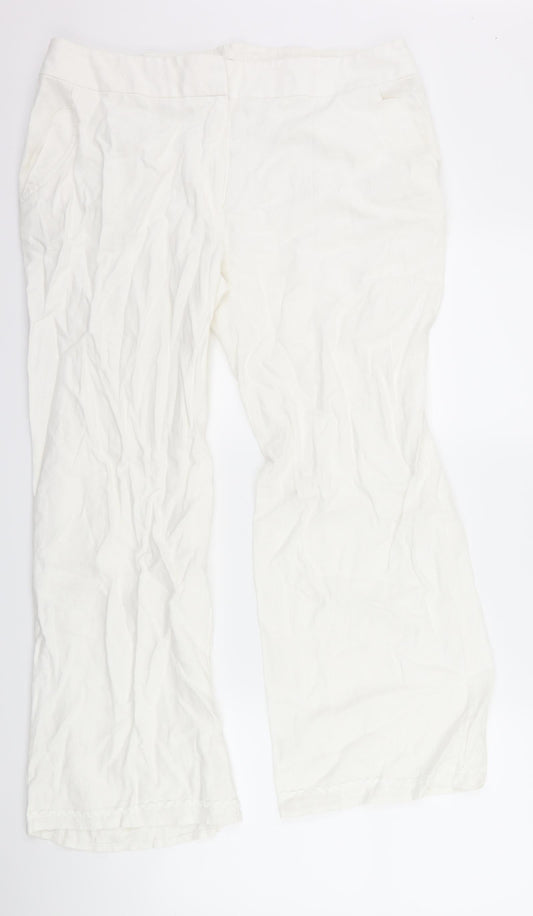 Marks and Spencer Womens White   Trousers  Size 36 L28 in