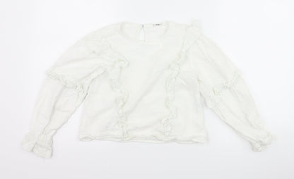 Additional front view of SHEIN girls’ white basic blouse, size 7-8, years