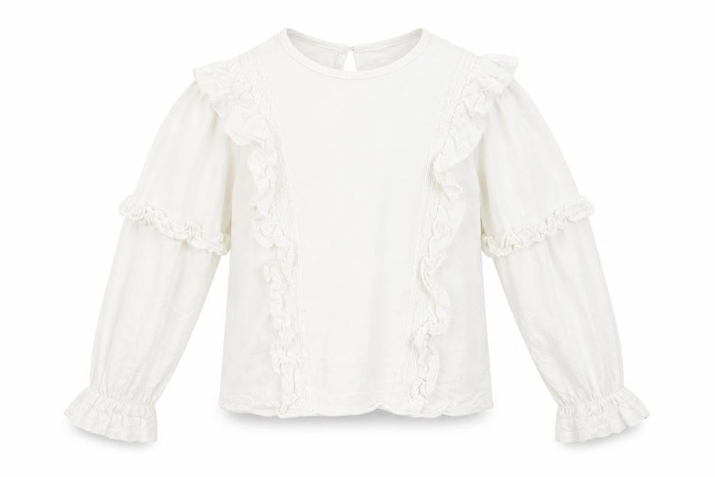 SheIn Girls White   Basic Blouse Size 7-8 Years