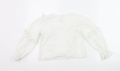 Back view of SHEIN girls’ white basic blouse, size 7-8, years