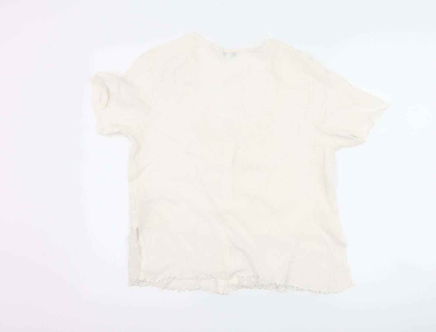 Klass Womens Ivory   Basic Button-Up Size 16