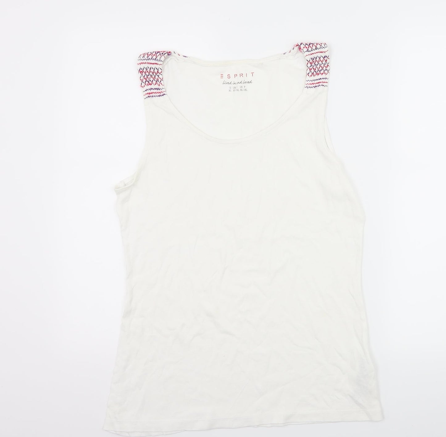 Espirit Womens White   Basic Tank Size XL