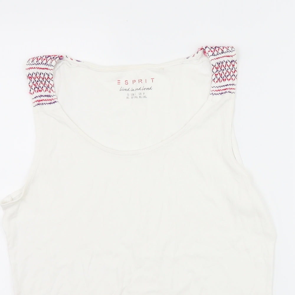 Espirit Womens White   Basic Tank Size XL