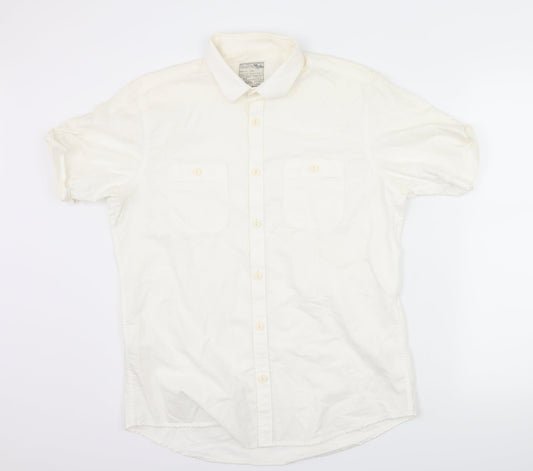 Burton Mens White    Button-Up Size M