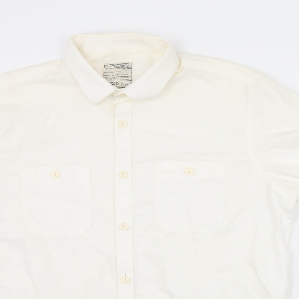 Burton Mens White    Button-Up Size M