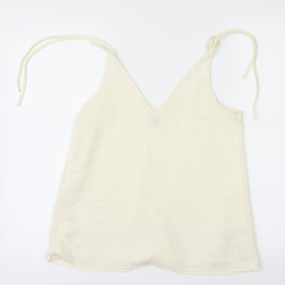 Back view of River Island women’s white basic blouse, size UK 8