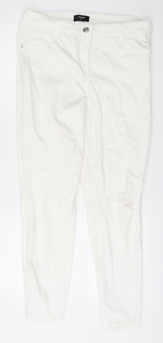 Denim Womens White   Skinny Jeans Size 14 L27 in