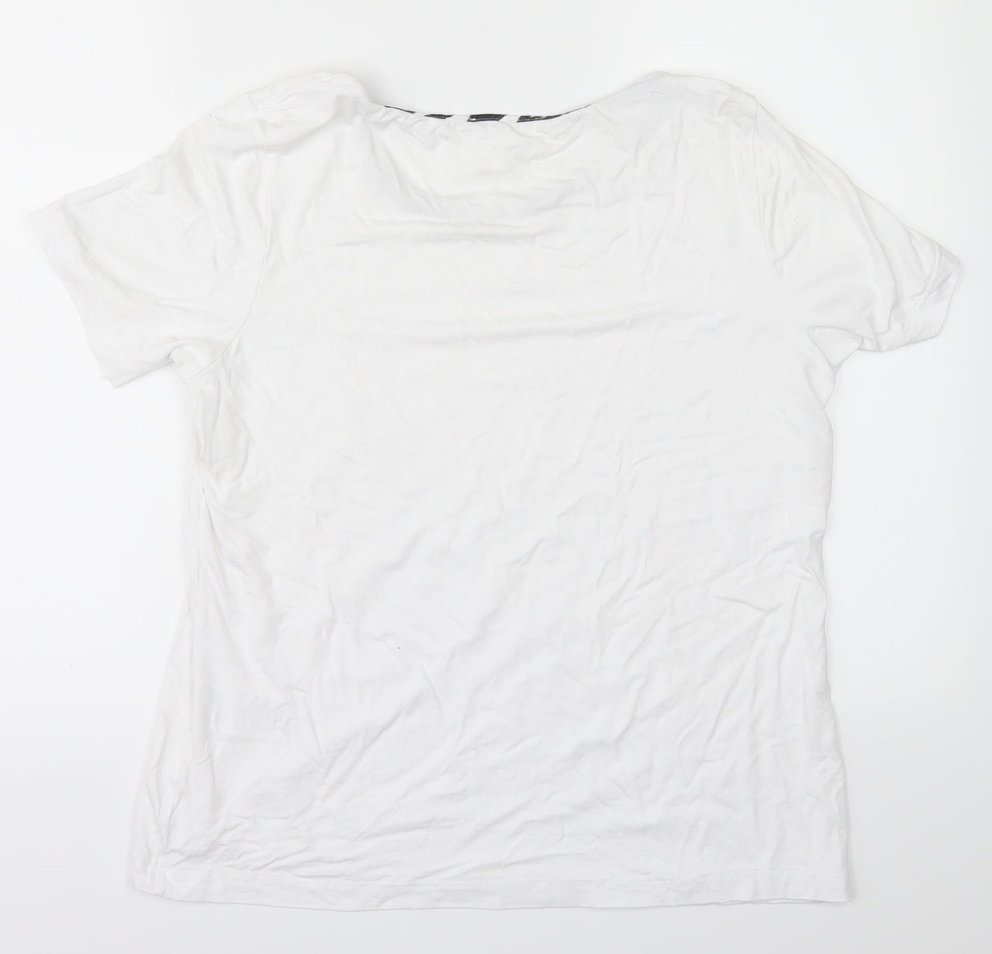 mona Womens White   Basic T-Shirt Size 14
