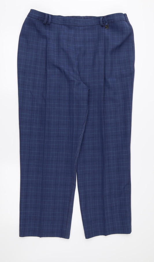 Preworn Womens Blue Check  Trousers  Size 40 in L26 in