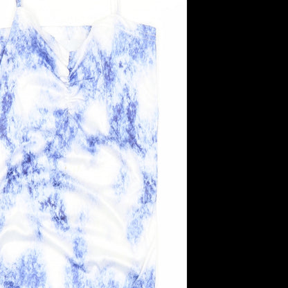 Close-up detail of SHEIN women’s blue bodycon, size L