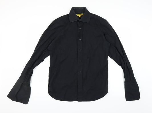 dreamweaver Mens Black    Button-Up Size 14