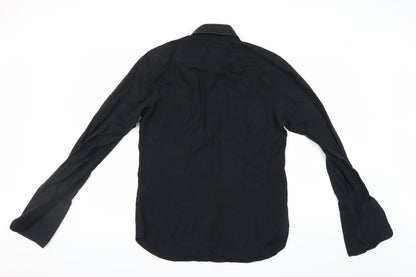 Back view of dreamweaver men’s black button-up, size 14