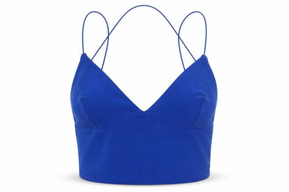 Front view of Club London women’s blue basic blouse, size UK 14