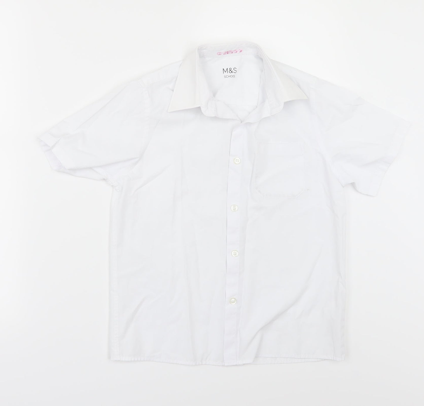 Marks and Spencer Girls White   Basic Button-Up Size 9-10 Years