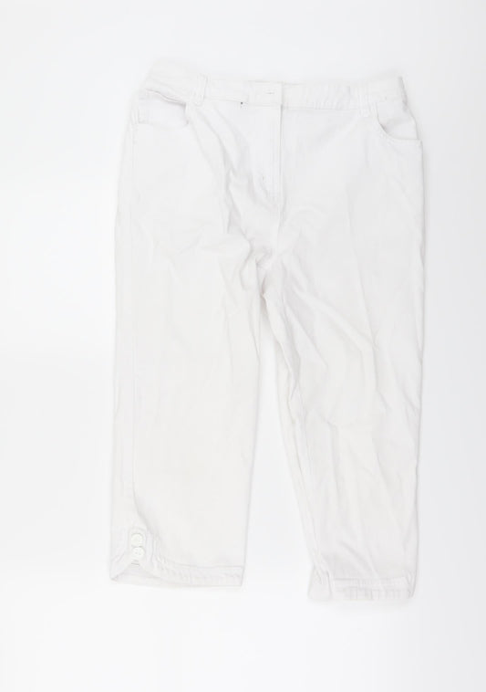 BM Womens White  Denim Cropped Jeans Size 12