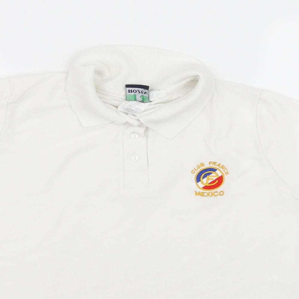 Rozen Boys White  Jersey Basic T-Shirt Size M  - Club France Mexico