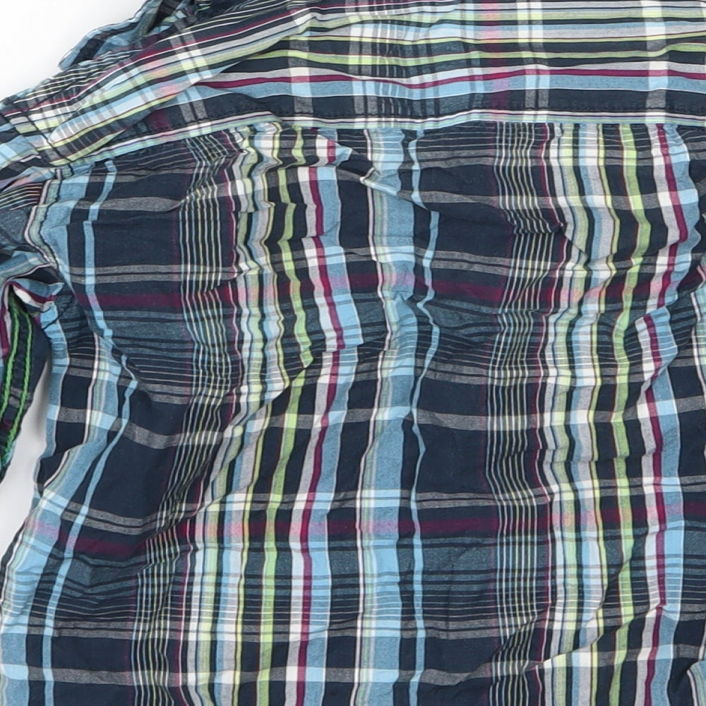 Primark Boys Blue Striped Woven Basic Button-Up Size 6 Years