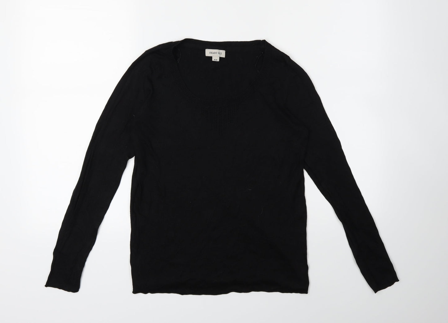 Smart Set Womens Black  Knit Pullover Jumper Size M
