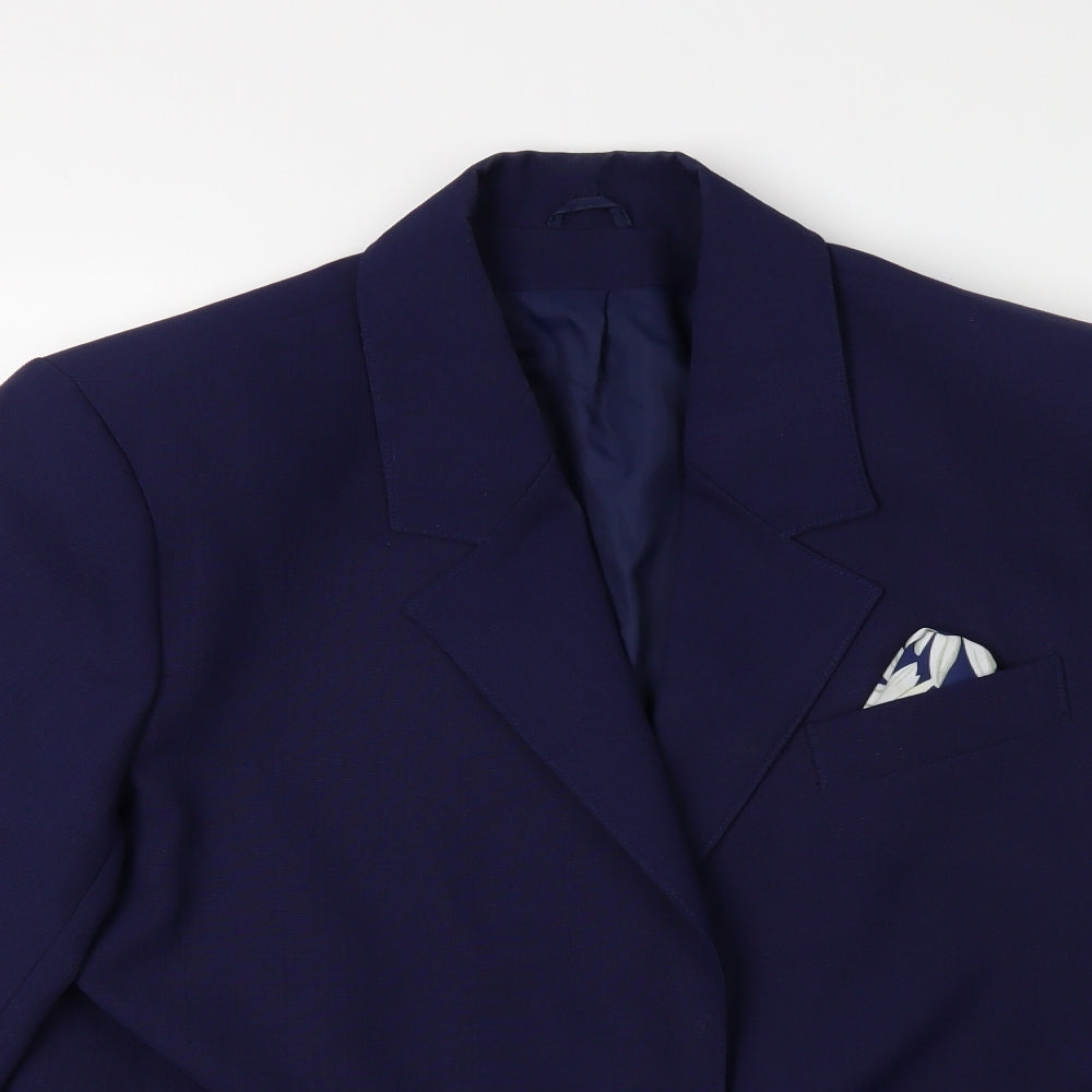Preworn Womens Blue   Jacket Suit Jacket Size 14