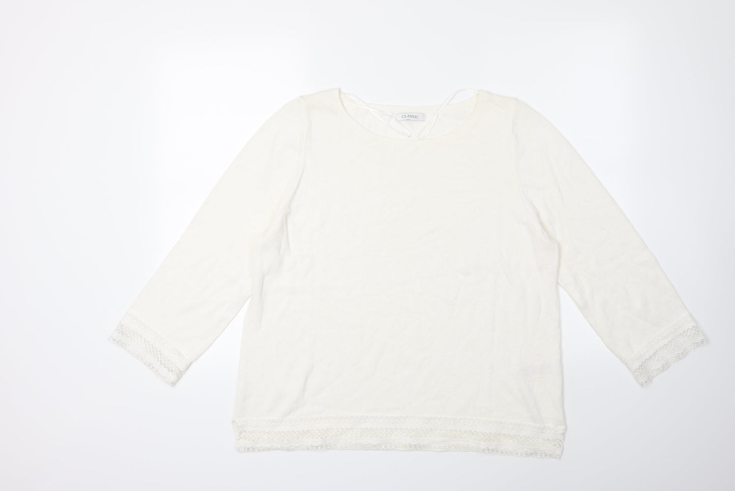Marks and Spencer Womens White   Pullover Jumper Size 16