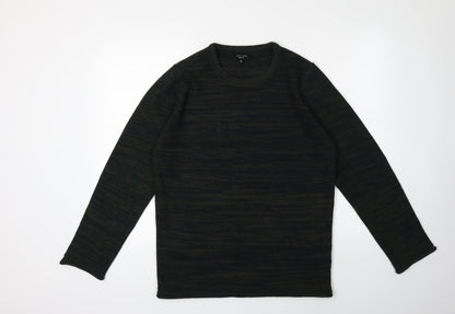 Front view of New Look men’s green knit jumper, size M