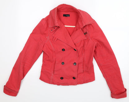 Additional front view of ASOS women’s red jacket, size UK 12