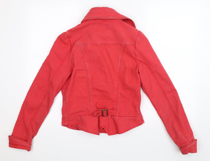 Back view of ASOS women’s red jacket, size UK 12