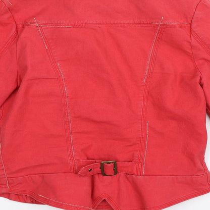 Brand and care label for ASOS women’s red jacket, size UK 12