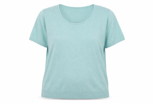 Front view of Daxon women’s blue knit jumper, size UK 22