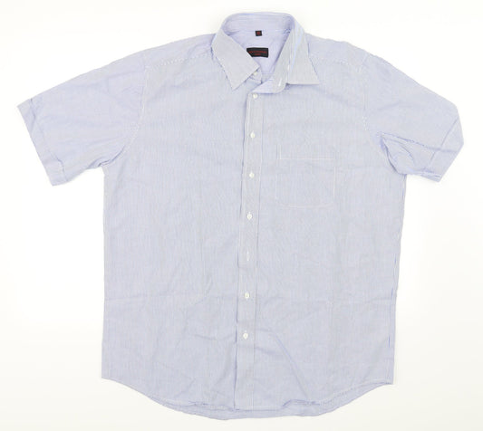 Preworn  Mens Blue    Dress Shirt Size 42