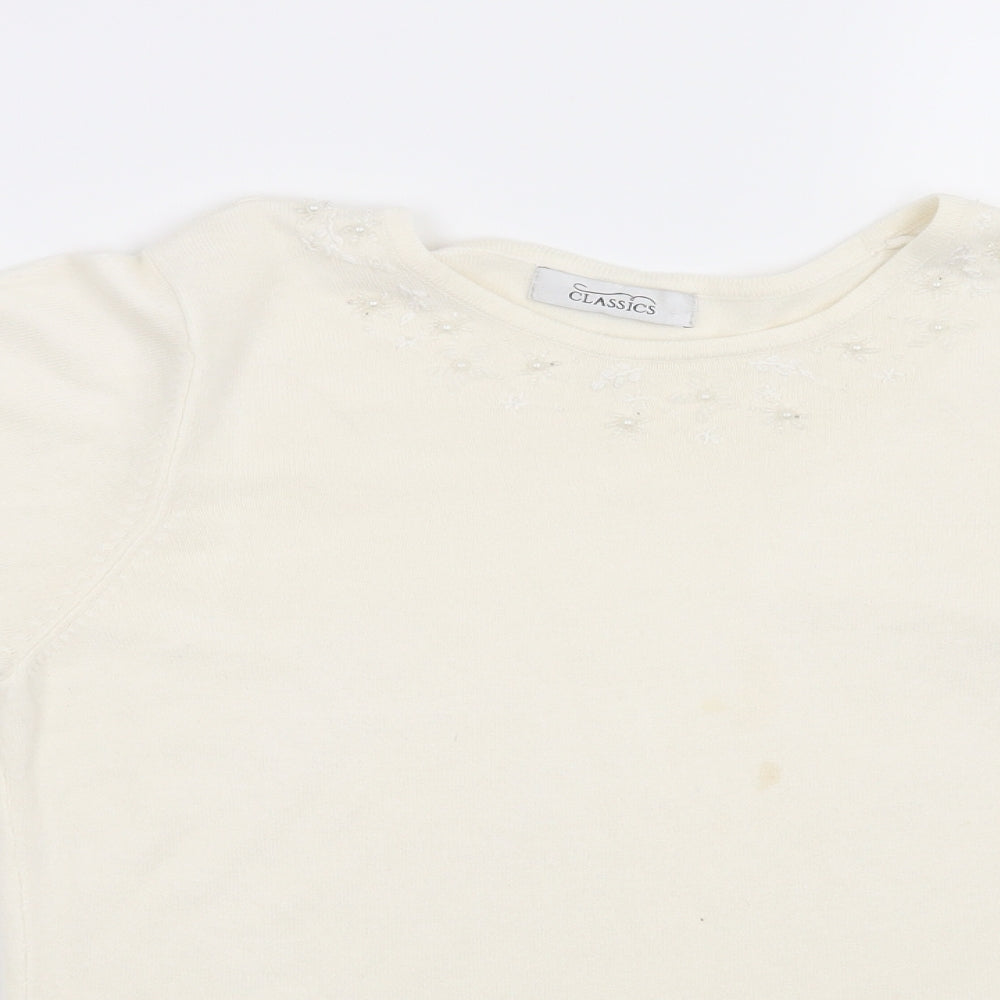 BHS Womens Beige Floral  Pullover Jumper Size 12
