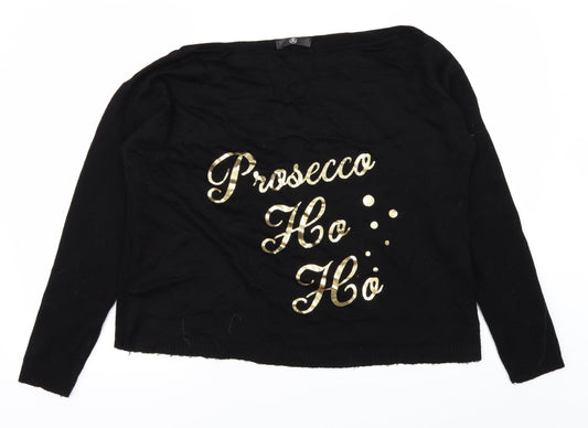 Missguided Womens Black   Pullover Jumper Size 12