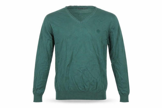 Front view of Zara men’s green jumper, size M