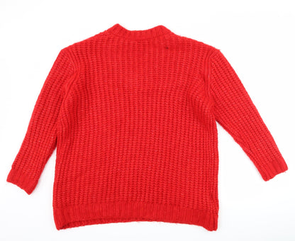 Back view of Mango women’s red jumper, size S