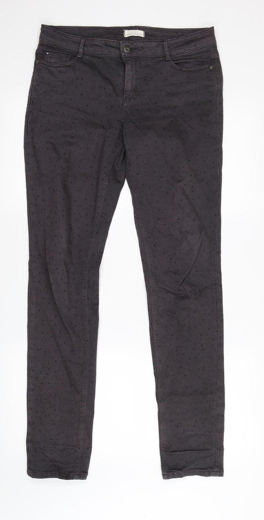 Spirit Womens Purple Polka Dot  Skinny Jeans Size 32 in L31 in