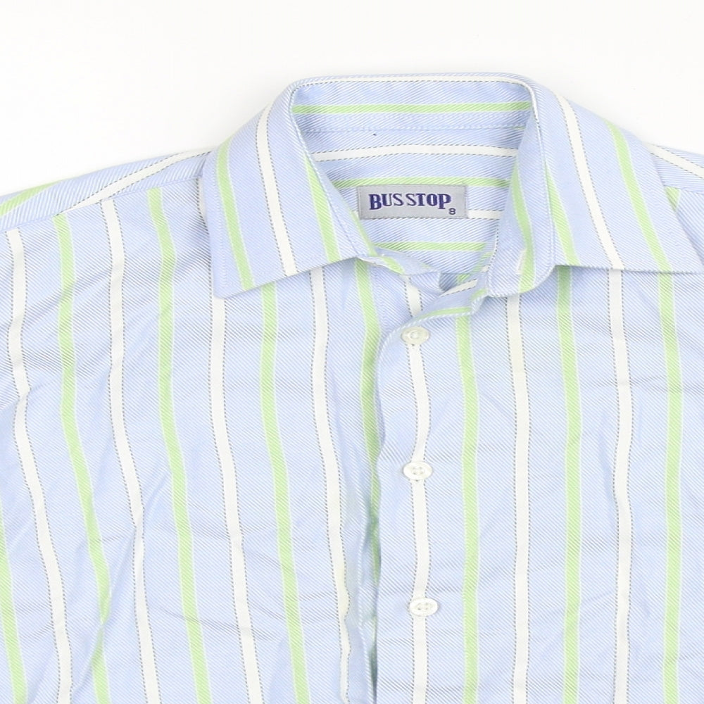 Bus Stop Boys Blue Striped  Basic Button-Up Size 8 Years