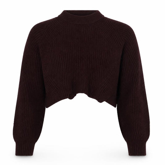 Front view of Topshop women’s red full zip jumper, size UK 10